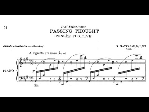 Samuel Maykapar | Pensée Fugitive, Op.11/1