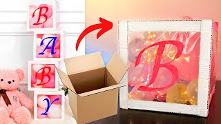 Transparent Square Box For Baby Shower DIY ,Clear Baby Shower Boxes , Party Decoration
