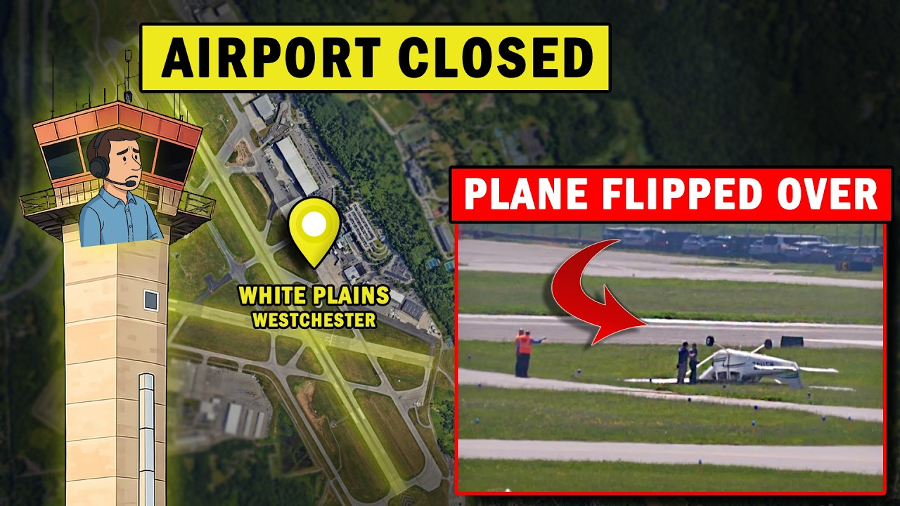 Plane Crash Flip Over during Takeoff | Westchester Airport Closed!