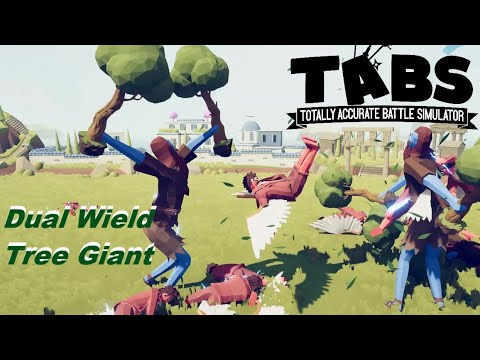 Dual Wield Tree Giant vs Winged Halfling has Zeus power- TABS MODDED