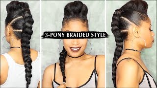 DOPE 3-PONY BRAIDED STYLE 🔥 | Tutorial