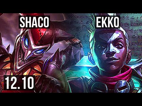 SHACO vs EKKO (JNG) | 3/0/8, Rank 5 Shaco, 800+ games, 900K mastery | BR Grandmaster | 12.10