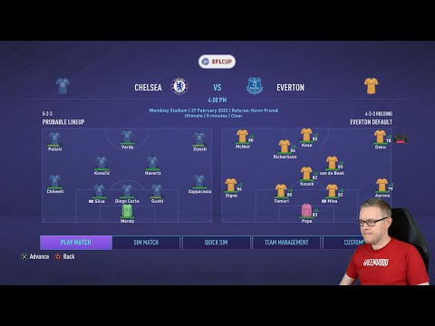 Mark Goldbridge Fifa 21 Career Mode Twitch Everton Carabo Cup Final EP 23- Part 1