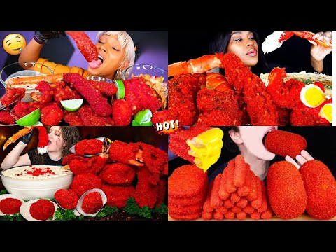 🔥 SPICY HOT CHEETOS MUKBANG 🌶️ | Eating Crunchy Coated Food Challenge Compilation