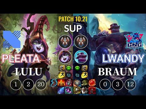 DRX Pleata Lulu vs LNG lwandy Braum Sup - KR Patch 10.21