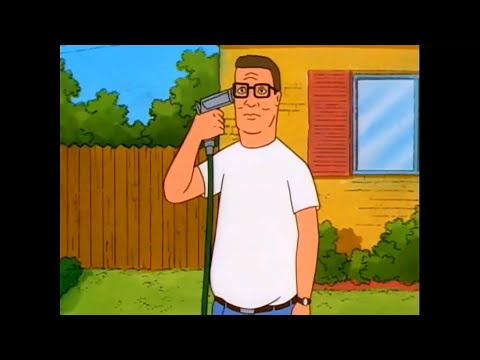 Hank shoots himself with water hose (original clip)