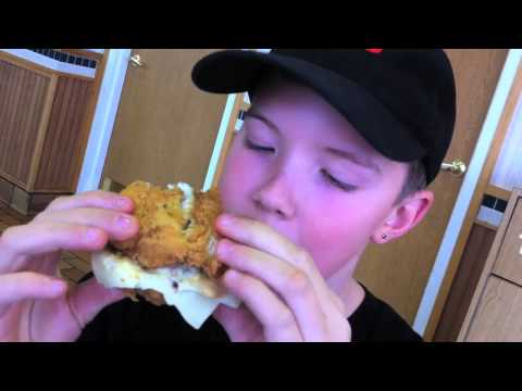 11 Year old kid tries KFC's Double Down