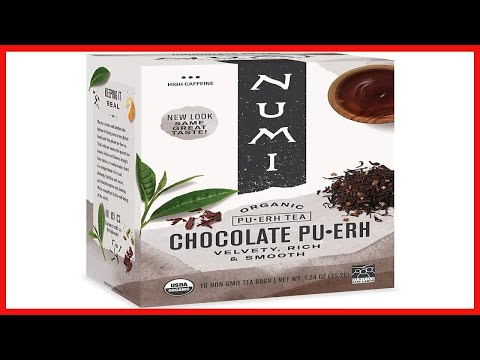 Numi Organic Tea Chocolate Pu erh, 16 Count Box of Tea Bags, Black Tea