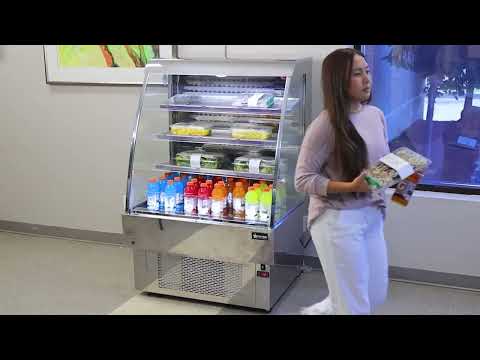 Video thumbnail for 48” Four (4) Shelf Grab-and-Go Black Open Front Refrigerated Showcase, 19.77 cu.ft. (560 L), Black