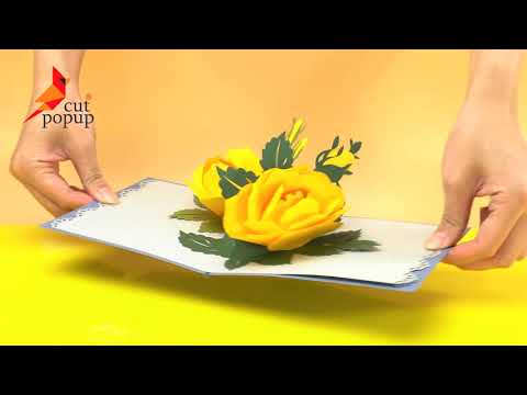 Yellow Rose Pop Up Card | Cutpopup