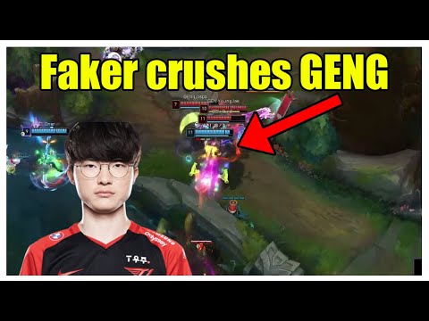 Faker crushes GENG with Corki package
