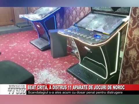 Beat crita, a distrus 11 aparate de jocuri de noroc