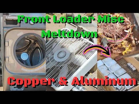 Melting down a Front Loader Washing Machine - ASMR - Copper - Aluminum - Trash to Treasure