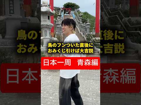 【日本一周 青森編】鳥のフンついた直後におみくじ引けば絶対大吉説 #おーがすと #日本一周 #蕪島神社