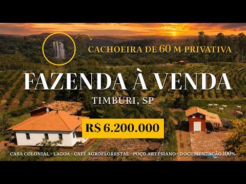 SÍTIO DE 30 HA À VENDA EM TIMBURI SP | CACHOEIRA DE 60M, CASA COLONIAL, AGROFLORESTA, MADEIRA E LAGO