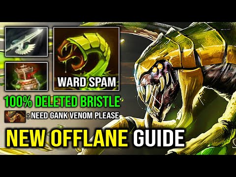 How to 100% Delete Tank Bristle From Offlane with Unlimited Plague Ward Slow Venomancer Dota 2