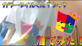 カラータイルくんTシャツ着てみた！！【ボードゲームカラータイルの王様オリジナルキャラクター】