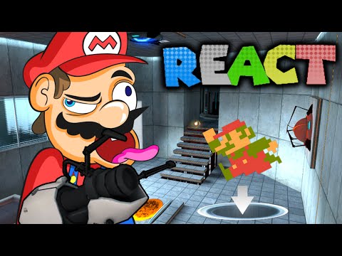 LUIGIKID REACTS TO: PORTAL M4R10 - IF MARIO WAS IN...PORTAL by SMG4