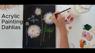 Acrylic Painting of Dahlias