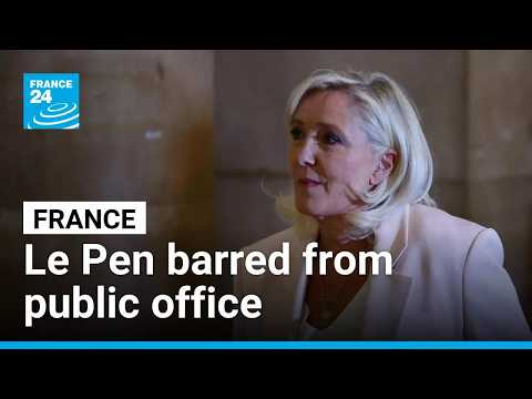 Le Pen sentenced to 15-month ban from public office in EU embezzlement case