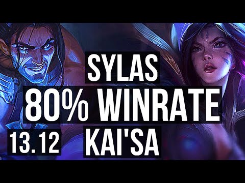 SYLAS & Taric vs KAI'SA & Bard (ADC) | 80% winrate, 11/3/5, Dominating | KR Master | 13.12