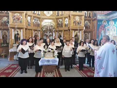 Hristos din morți a înviat. Pr. Ovidiu Bocșan și corul Bisericii.