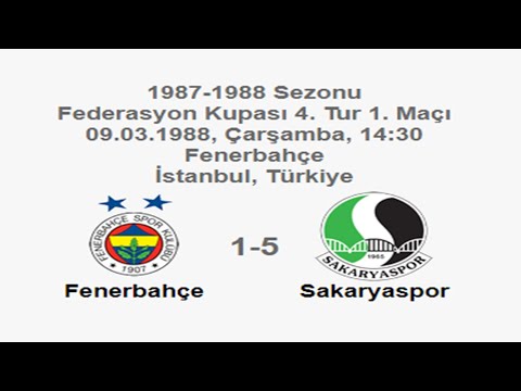 Fenerbahçe 1-5 Sakaryaspor 09.03.1988 - 1987-1988 Turkish Cup 4th Round 1st Leg