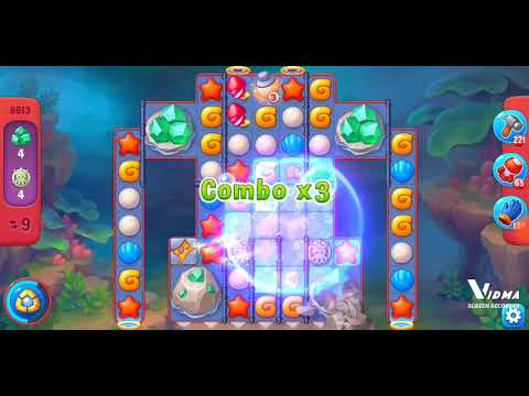 Fishdom. 8613 hard level no boosters and diamonds. 19 moves