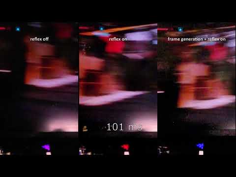 Cyberpunk 2077 2.02, input lag test, impact of NV Reflex and DLSS Frame Generation on latency, 1080p