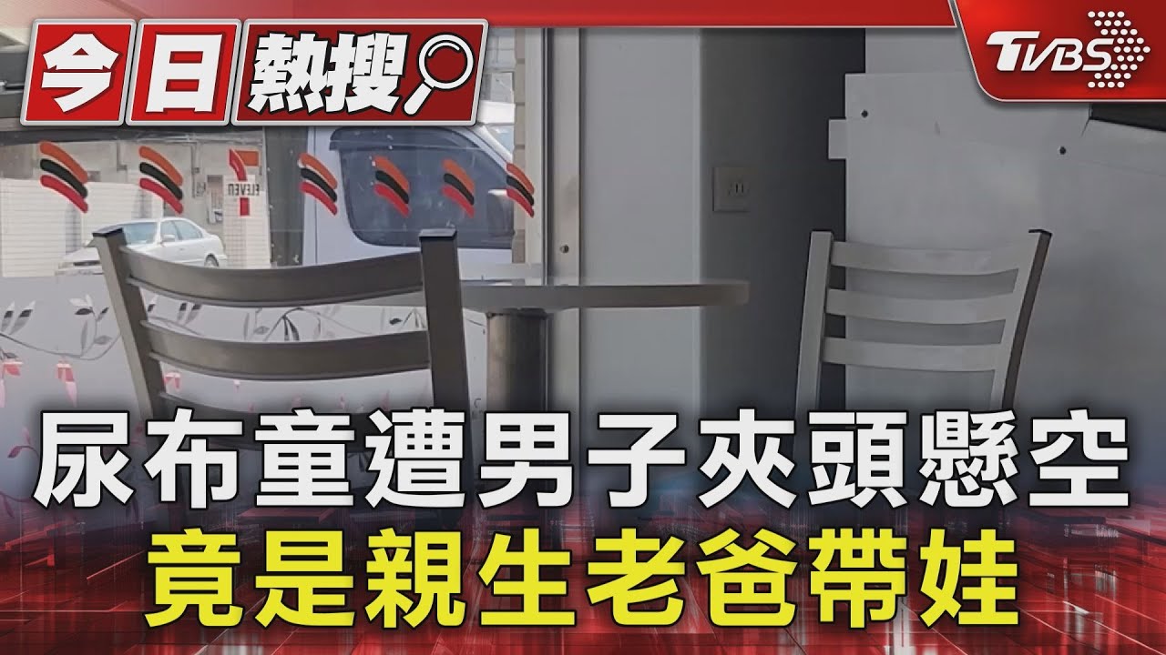 尿布童遭男子夾頭懸空 竟是親生老爸帶娃