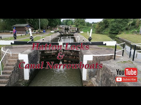 Hatton Locks and Canal Narrowboats Warwickshire DJI Mini 2