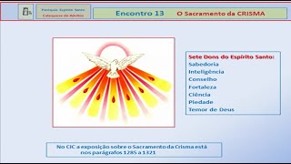 Catequese de Adultos - Tema: Crisma ou Confirmação