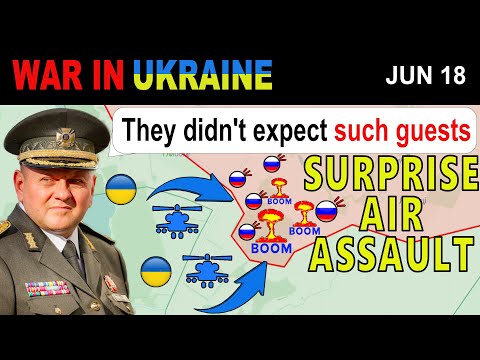 18 Jun: BREAKTHROUGH: 2 Ukrainian Helicopters WREAK HAVOC on a Russian Base | War in Ukraine