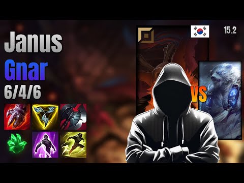 Janus Top Gnar vs Volibear lol KR solo rank Full Game 15.2 | 야누스 나르 vs 볼리베어