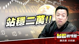 買盤擴散、站穩二萬!!#加權指數#川普#關稅開火#對等關稅#90天｜小武哥投資事務所｜陳武傑 (圖)