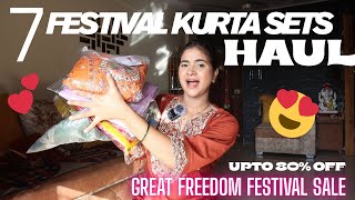 Wow 🤯 festival kurta sets💕 | GREAT freedom FASTIVAL SALE 💕| Priyanka Prajapati #amazon 