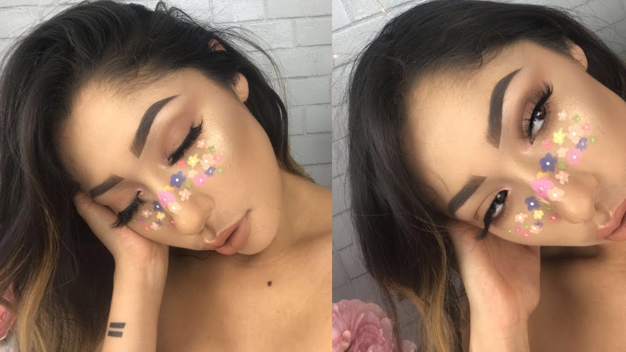 pastel flower freckle tutorial