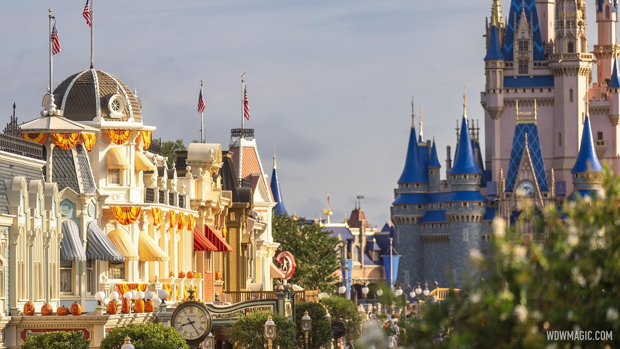 Halloween decor installation at Walt Disney World's Magic Kingdom