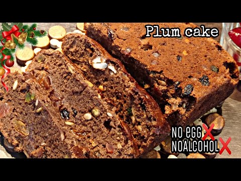 christmas cake recipe without egg and Alcohol bakery style plum cake ||plum cake recipe