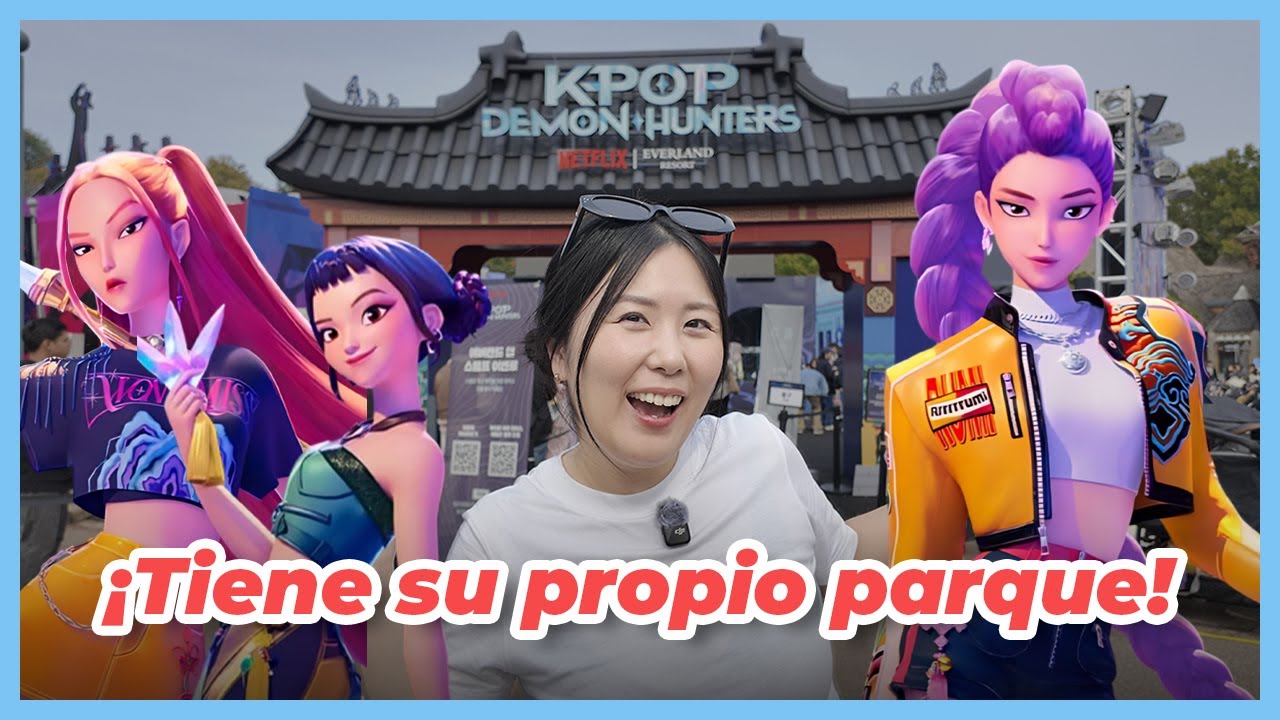 El PARQUE de LAS GUERRERAS K-POP 🎡✨ Visitamos la zona de K-pop Demon Hunters en Everland (Corea) 🇰🇷