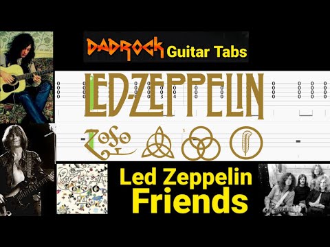Friends - Led Zeppelin - Acoustic Guitar + Bass TABS Lesson