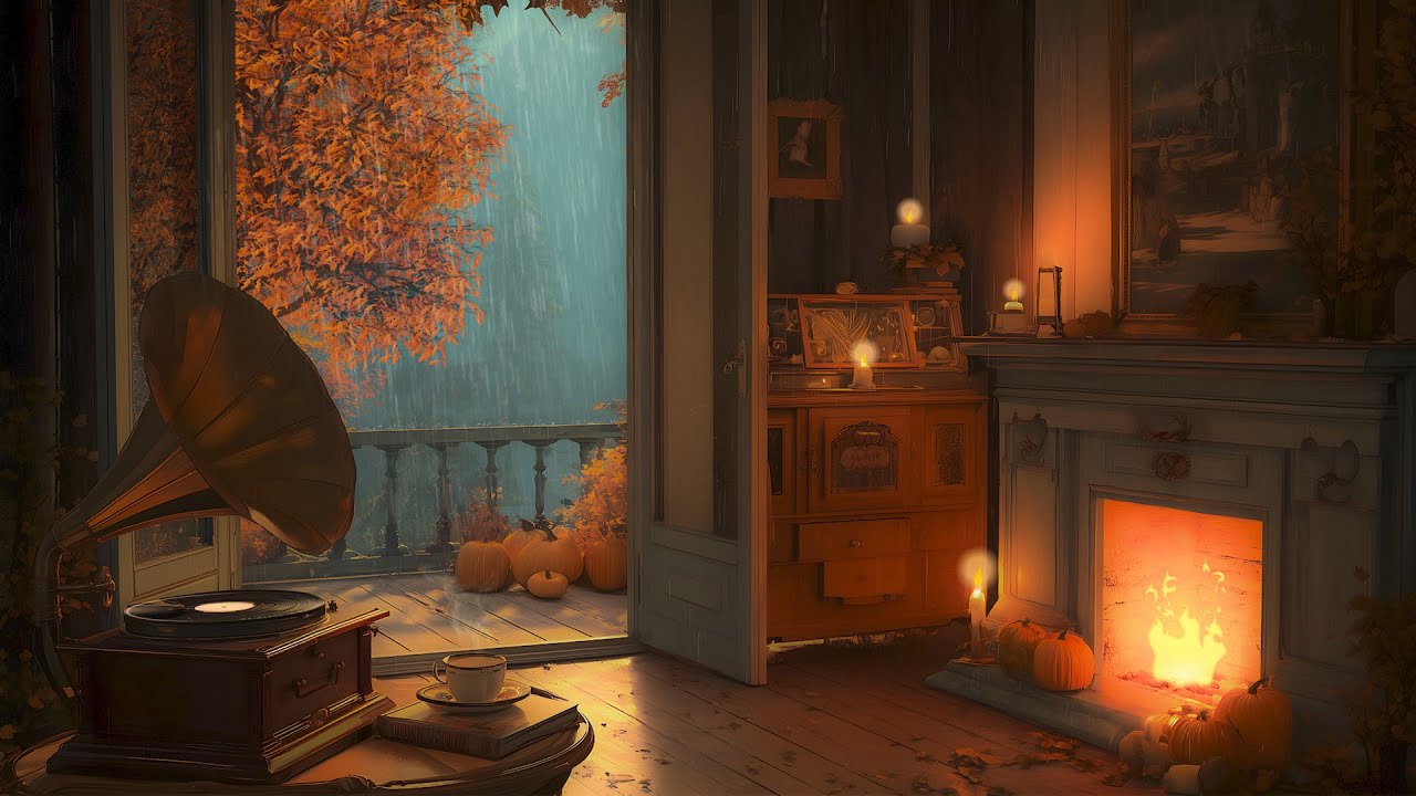 It's a rainy autumn in the 1940's, with soft oldies playing in another room.