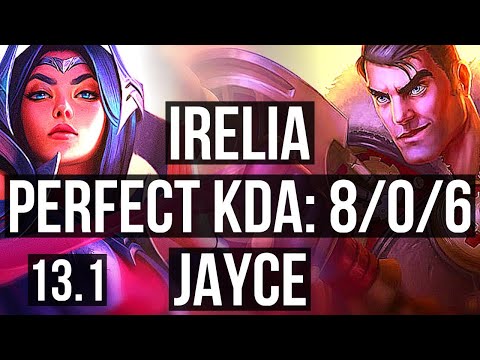 IRELIA vs JAYCE (MID) | 8/0/6, 700+ games, Legendary | KR Grandmaster | 13.1