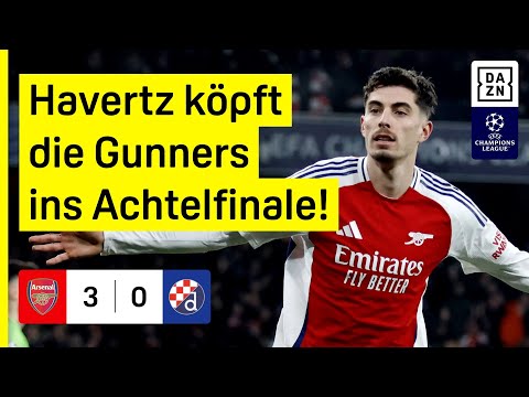 Gunners buchen Achtelfinalticket: Arsenal - Dinamo Zagreb | UEFA Champions League | DAZN Highlights