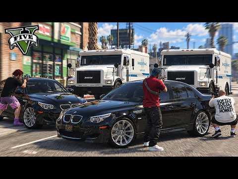 200K EN 7 JOURS #6 – DOUBLE BRAQUAGE DE FOURGONS BLINDÉS EN BMW M5 E60 ! | GTA V RP MOD