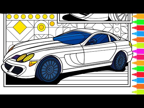 Coloring Sports Car, Monster Truck and Race Car | Coloring Book Pages