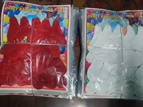 Latex red white heart shape balloons