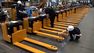 Elektrikli Çatal Transpalet Yapma Süreci. Kore'de Lojistik Ekipman Fabrikası.