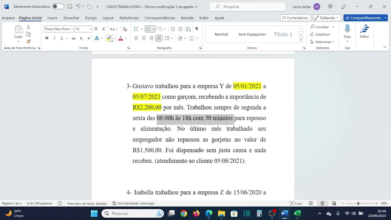 CASO #3 | Caso Gustavo Part.1 | PLANILHA DE CÁLCULOS TRABALHISTAS 7 EM 1 PLUS