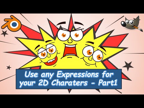 How to make 2D expression animation - part 1 [Blender/Gimp tutorial]